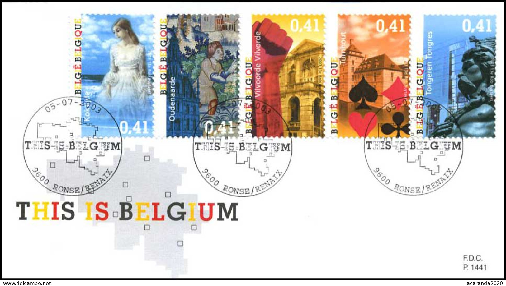 3184-88 - FDC - This Is Belgium - Historische Steden  #1 P1441 - 2001-2010