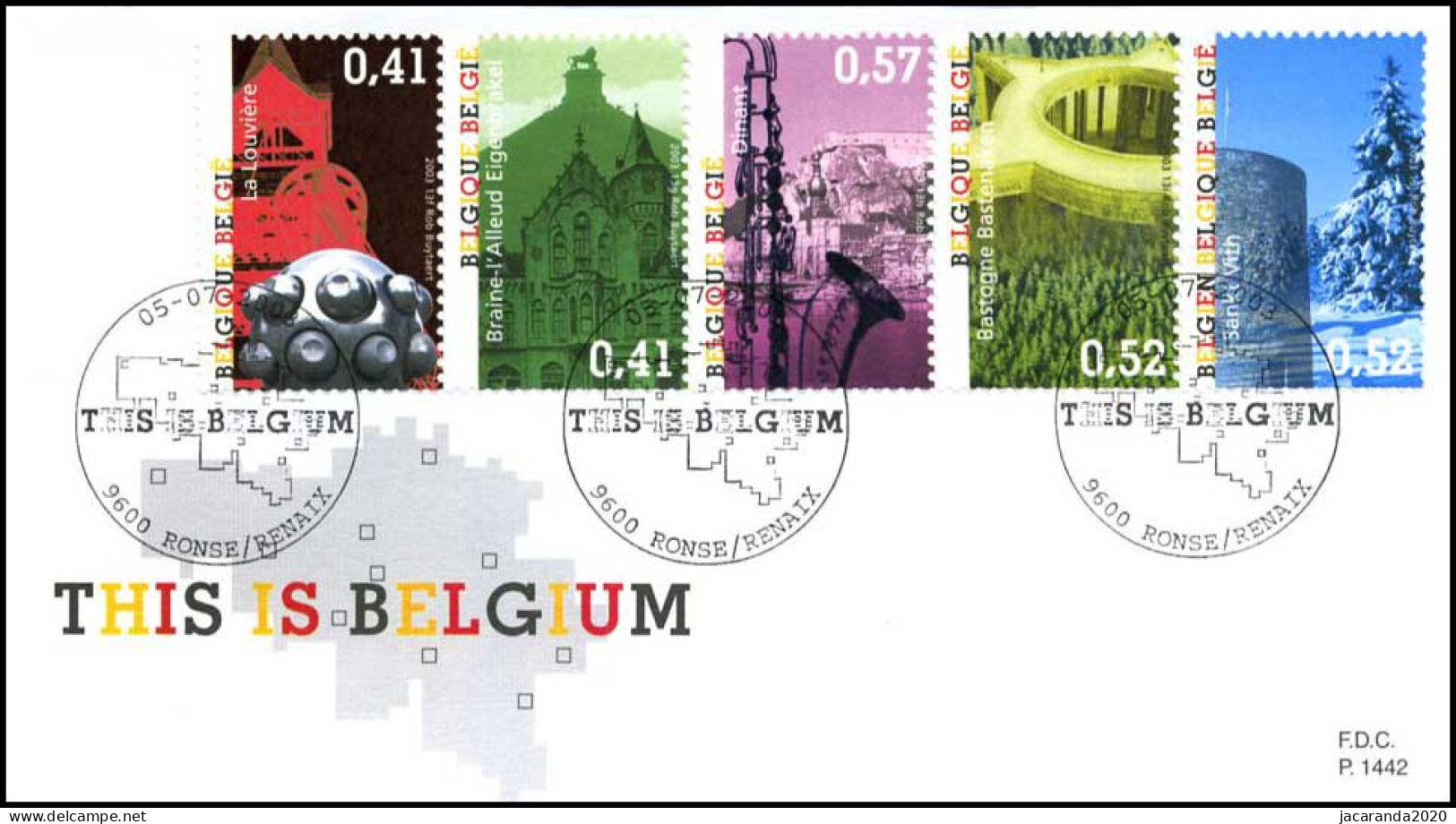 3189-93 - FDC - This Is Belgium - Historische Steden #2 P1442 - 2001-2010