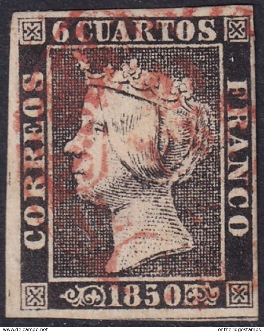 Spain 1850 Sc 1b España Ed 1 Used Date (baeza) Cancel Type I Position 19 - Usati