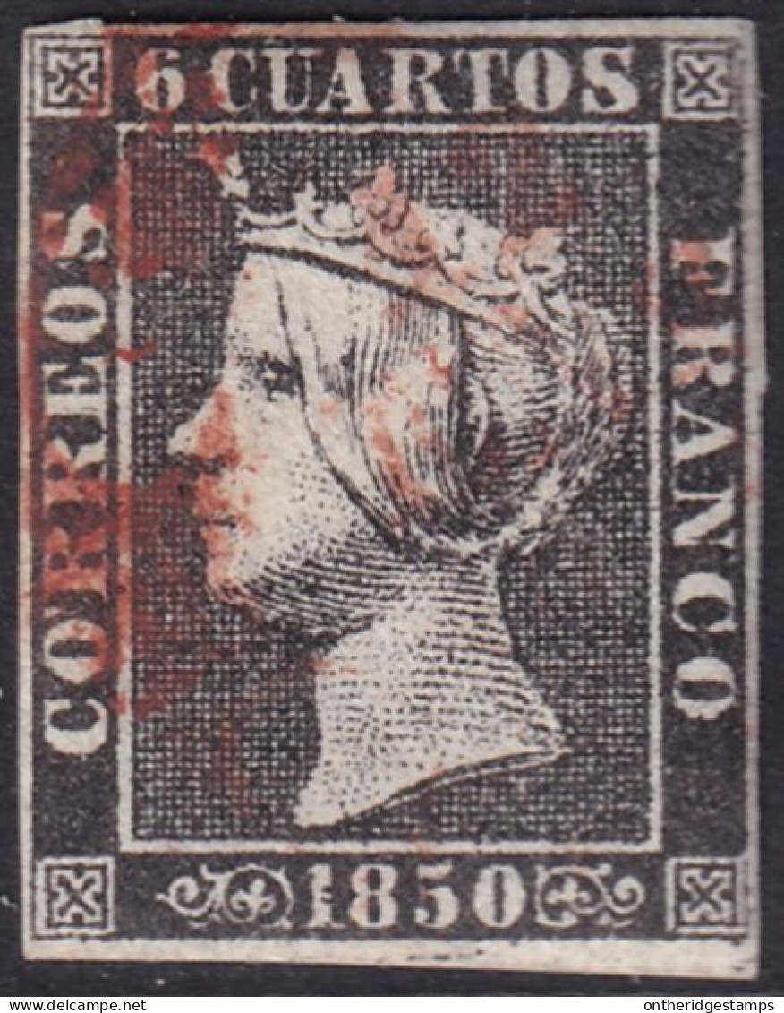 Spain 1850 Sc 1b España Ed 1 Used Date (baeza) Cancel Type I Position 5 - Used Stamps