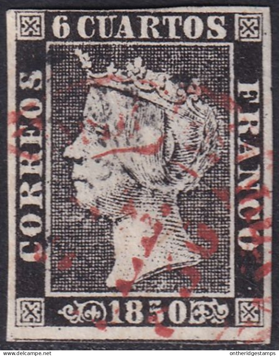 Spain 1850 Sc 1b España Ed 1 Used Date (baeza) Cancel Type I Position 19 - Used Stamps
