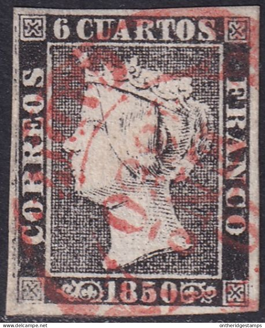 Spain 1850 Sc 1b España Ed 1 Used Date (baeza) Cancel Type I Position 21 - Used Stamps