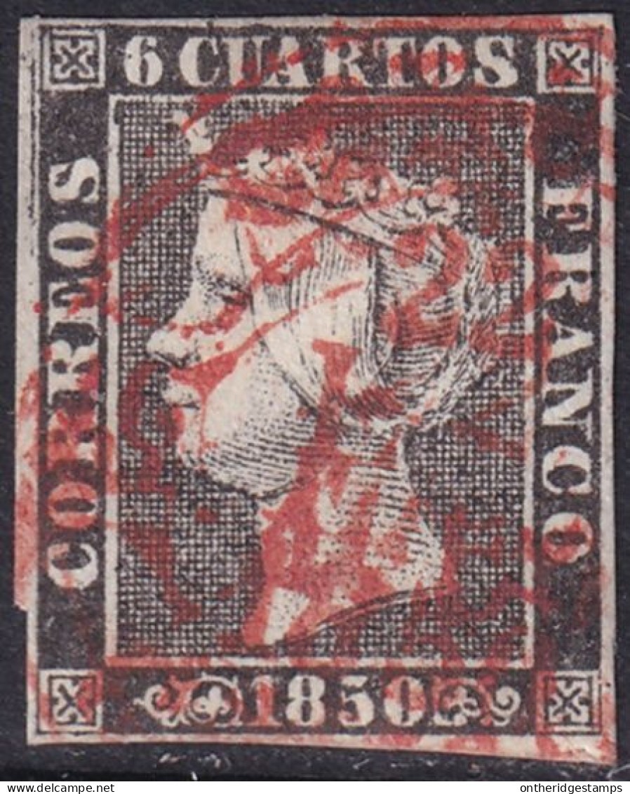 Spain 1850 Sc 1b España Ed 1 Used Date (baeza) Cancel Type I Position 22 - Oblitérés