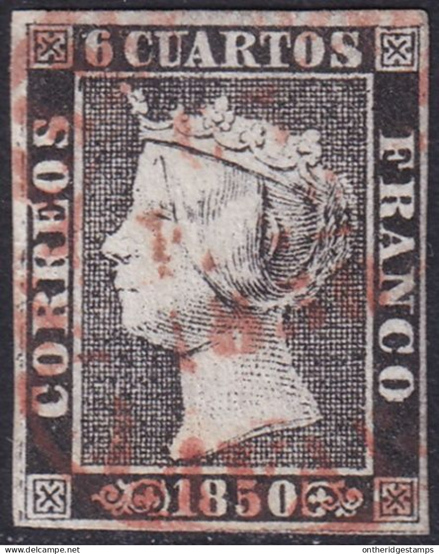 Spain 1850 Sc 1b España Ed 1 Used Date (baeza) Cancel Type I Position 20 - Used Stamps