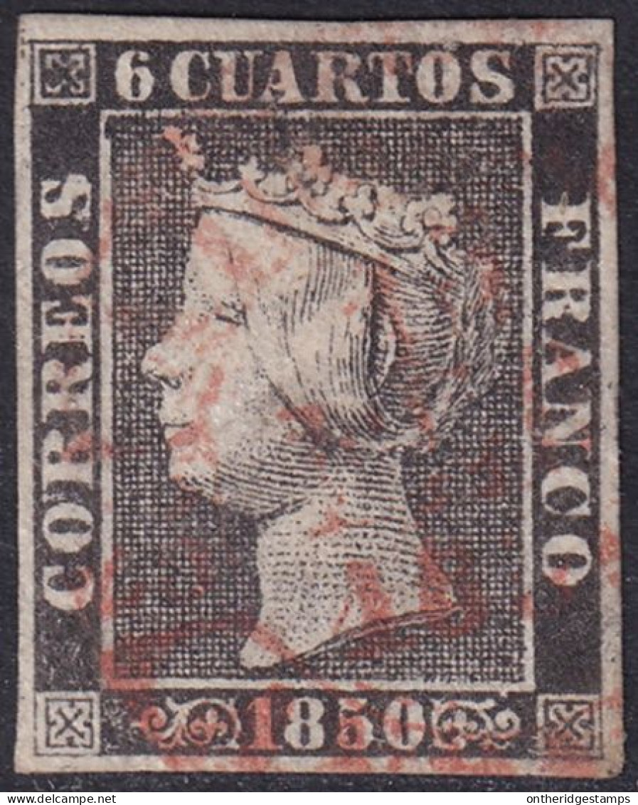 Spain 1850 Sc 1b España Ed 1 Used Date (baeza) Cancel Type I Position 2 - Used Stamps