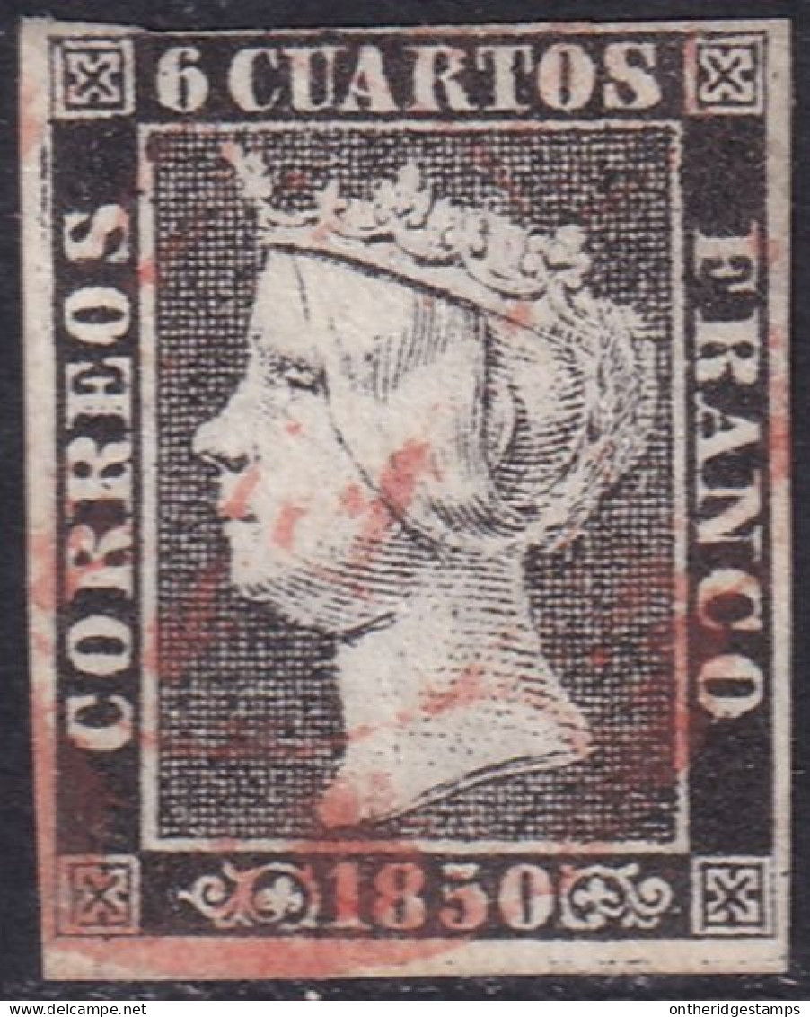 Spain 1850 Sc 1b España Ed 1 Used Date (baeza) Cancel Type I Position 22 - Used Stamps