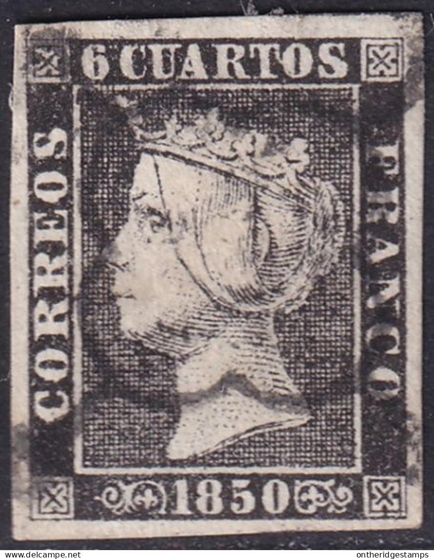 Spain 1850 Sc 1a España Ed 1Ap Used Spider (araña) Cancel Type II Position 21 - Oblitérés