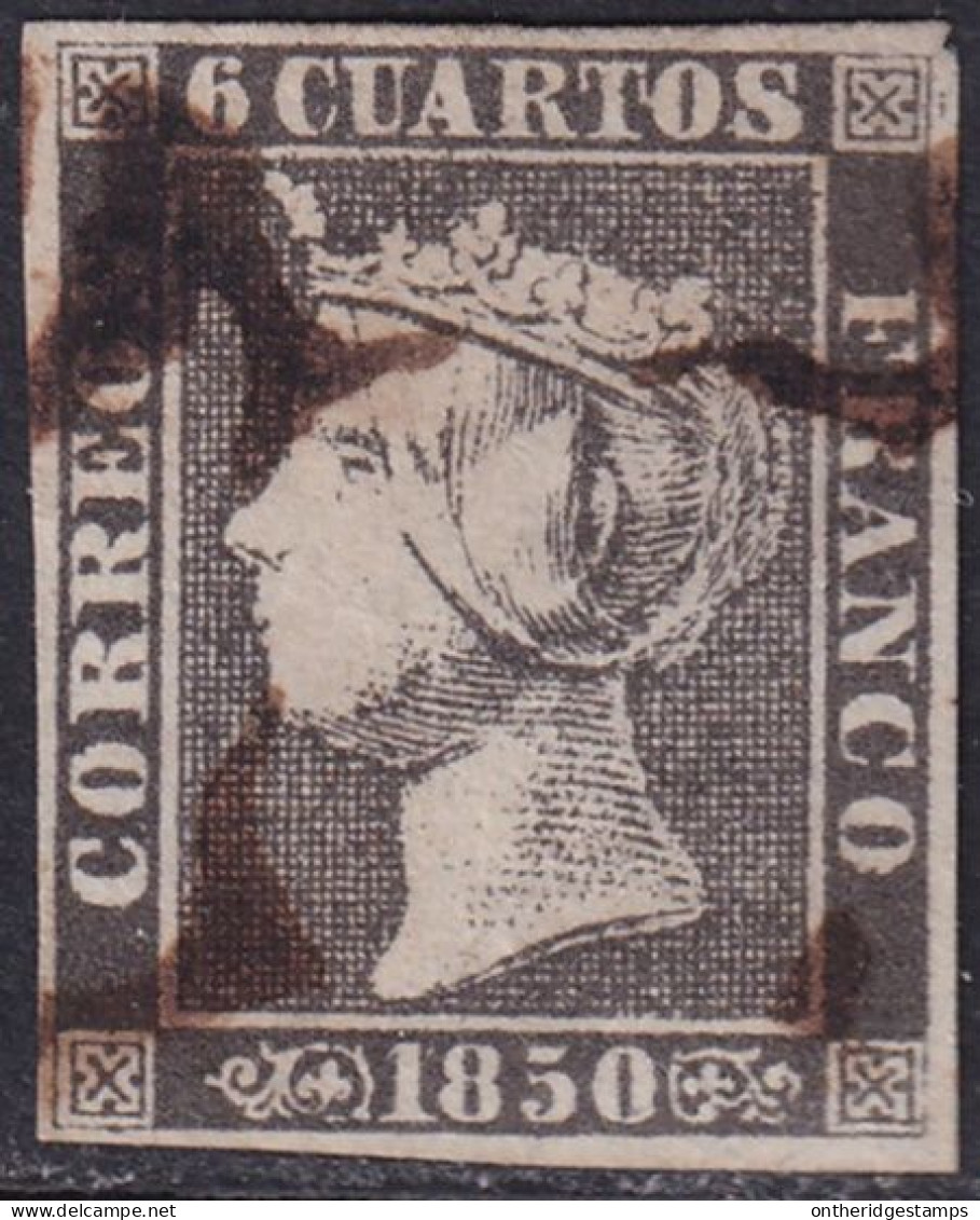 Spain 1850 Sc 1 España Ed 1A Used Spider (araña) Cancel Type II Position 17 - Used Stamps