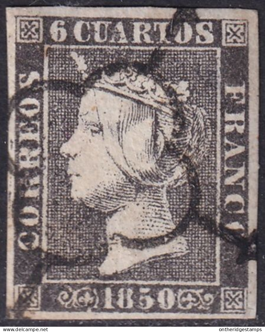 Spain 1850 Sc 1a España Ed 1Ap Used Spider (araña) Cancel Type II Position 20 - Used Stamps