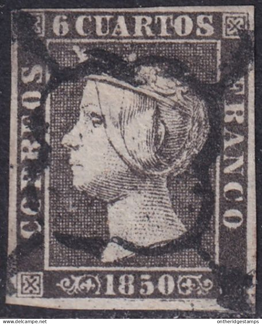 Spain 1850 Sc 1 España Ed 1A Used Spider (araña) Cancel Type II Position 26 - Used Stamps