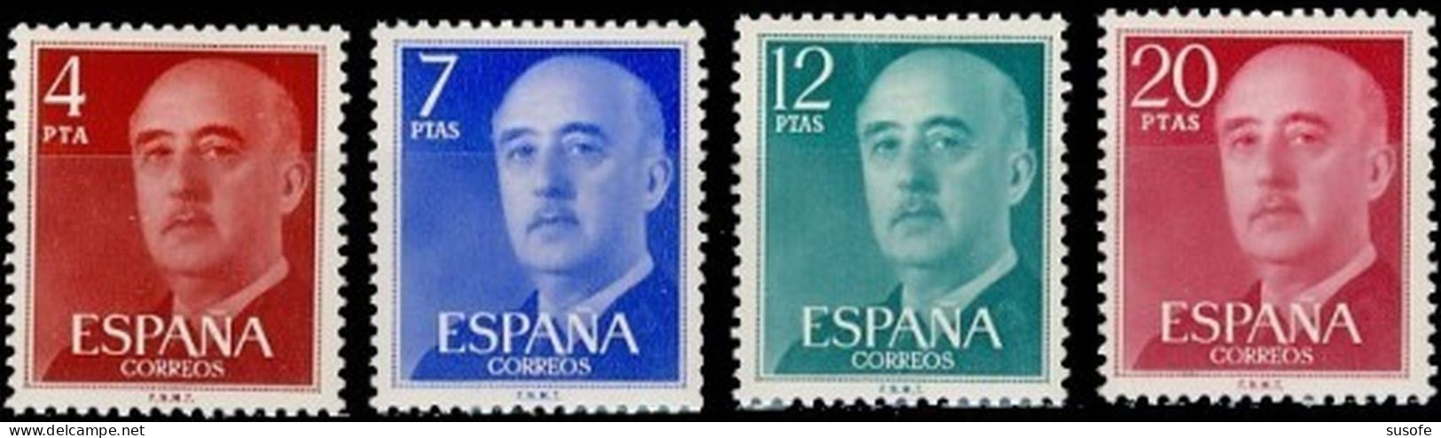 España 1974 Edifil 2225/8 Sellos ** General Francisco Franco Bahamonde Efigie Michel 2120/2 Yvert 1880/2 Spain Stamps - Ungebraucht