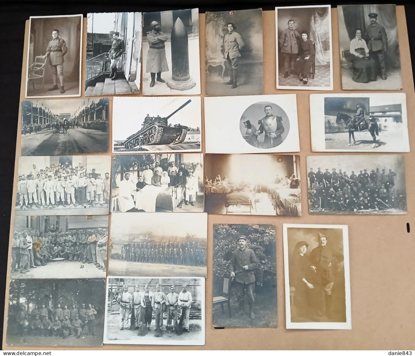 Lot De 20 CARTES PHOTOS MILITARIA 2 - Régiments, Soldats, Officiers, Cérémonies, Char, Hôpitaux.. Voir Le Scan - 5 - 99 Postcards