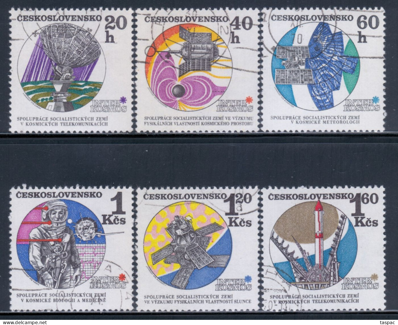 Czechoslovakia 1970 Mi# 1970-1975 Used - Interkosmos / Space - Europe