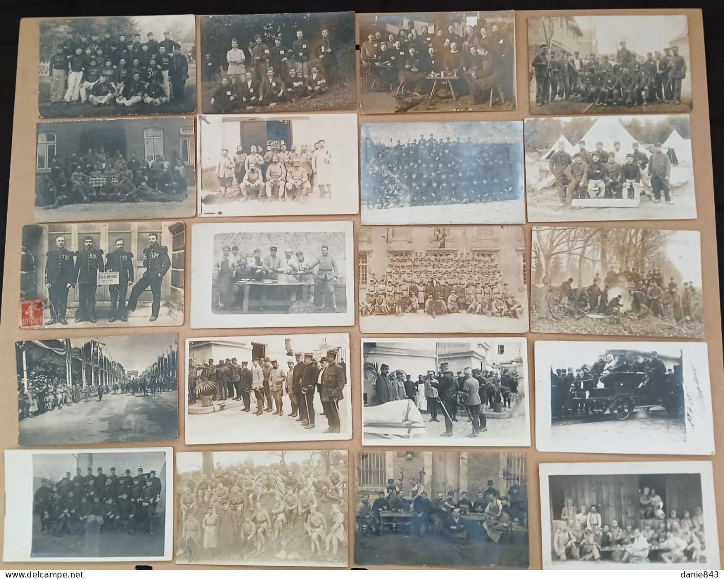 Lot De 20 CARTES PHOTOS MILITARIA 3 - Régiments, Soldats Prisonniers, Officiers, Cérémonies, Etc. Voir Le Scan - 5 - 99 Postcards