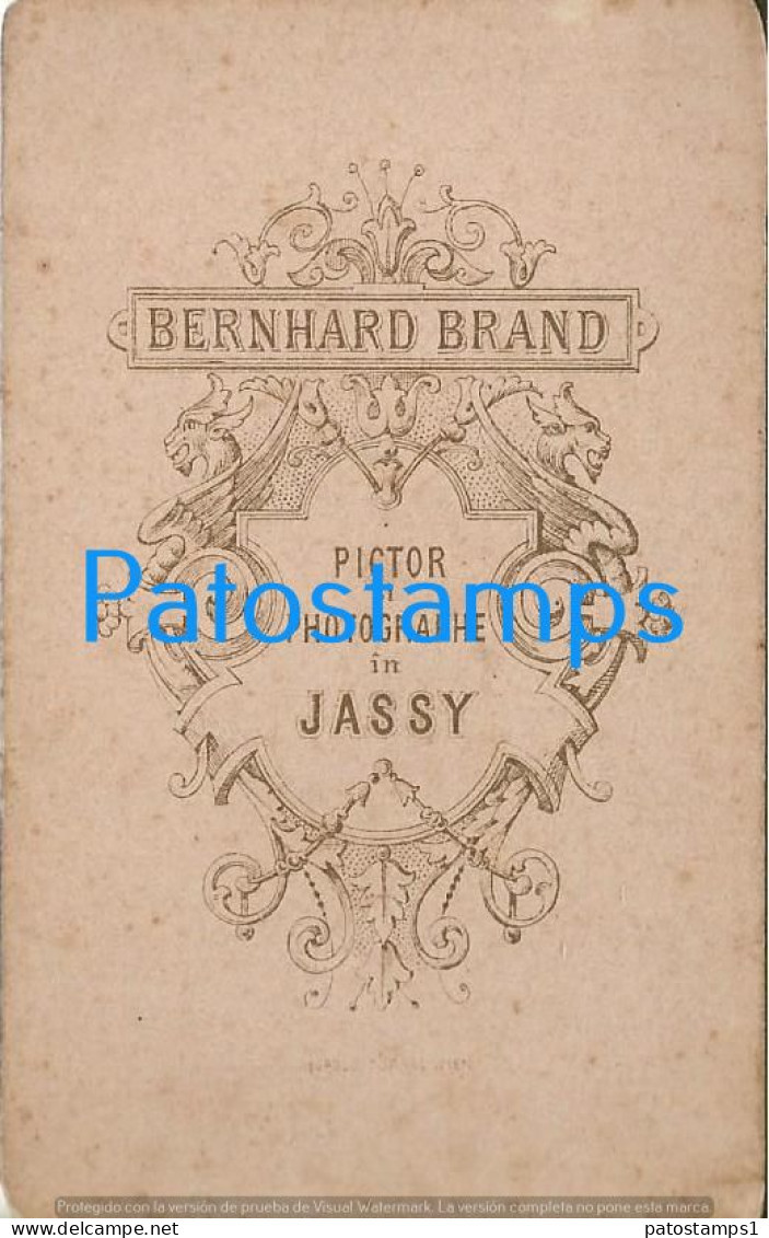 219088 ROMANIA JASSY COSTUMES MILITARY SOLDIER PHOTOGRAPHER BERNHARD BRAND  6.5 X 10.5 CM CARD VISIT PHOTO NO POSTCARD - Photographs