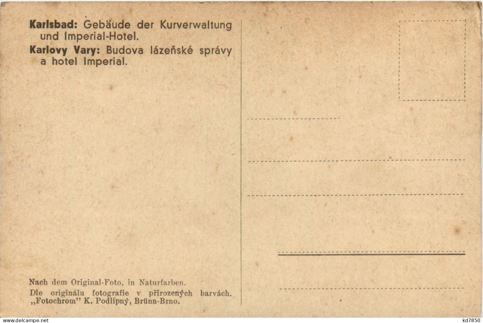 Karlsbad - Gebäude Der Kurverwaltung - Böhmen Und Mähren