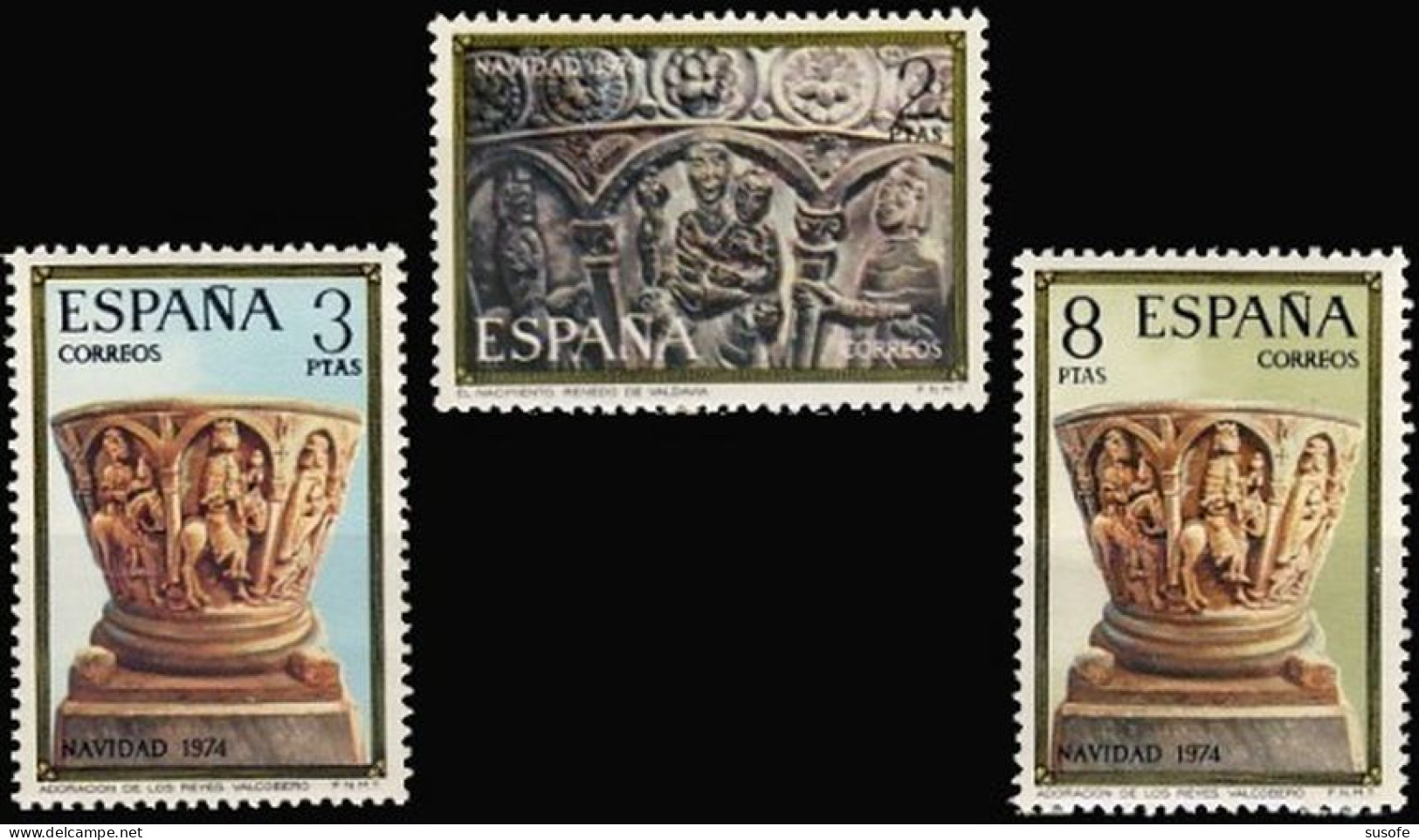 España 1974 Edifil 2217/9 Sellos ** Christmas Nöel Navidad Valdabia Y San Lorenzo (Palencia) Michel 2112/4 Yvert 1872/4 - Ungebraucht