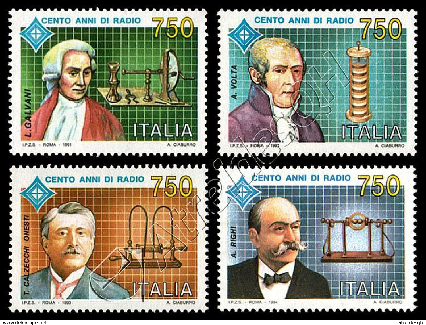 [Q] Italia / Italy 1991-94: 4 Val. Centenario Della Radio / Radio Centenary, 4 Stamps ** - Telecom