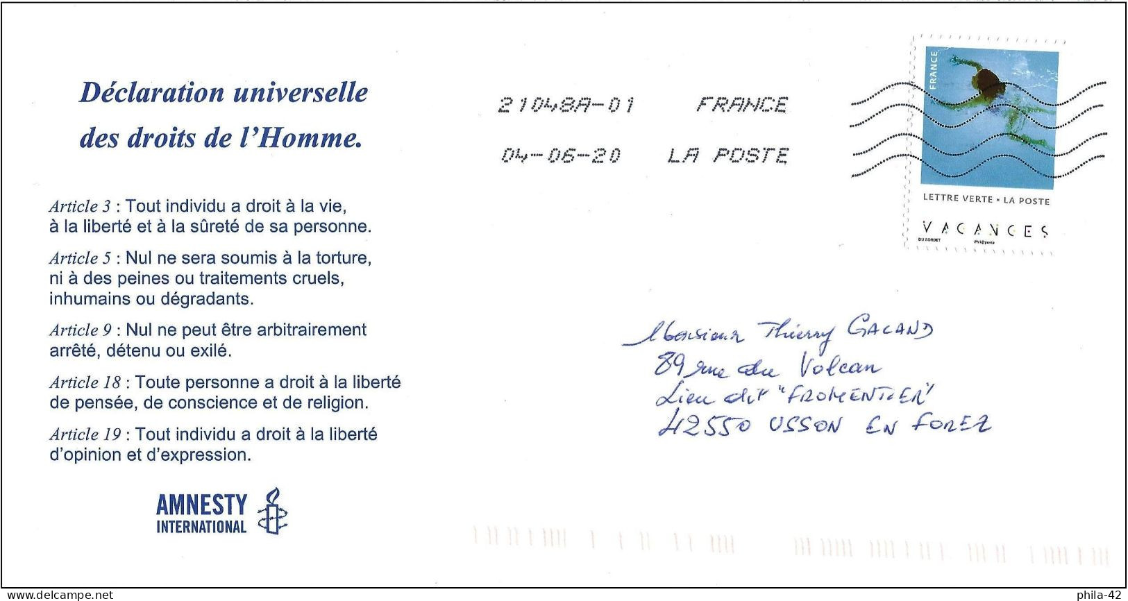 France 2019 - Mi 7361 - YT Ad 1742 ( Vacation Photographs ) - Cartas & Documentos