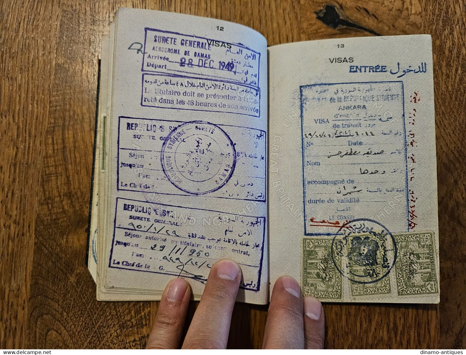 1949 Colony Cyprus passport passeport - travel to Lebanon Egypt Turkey Syria Greece Iraq Sudan Eritrea revenues fiscal