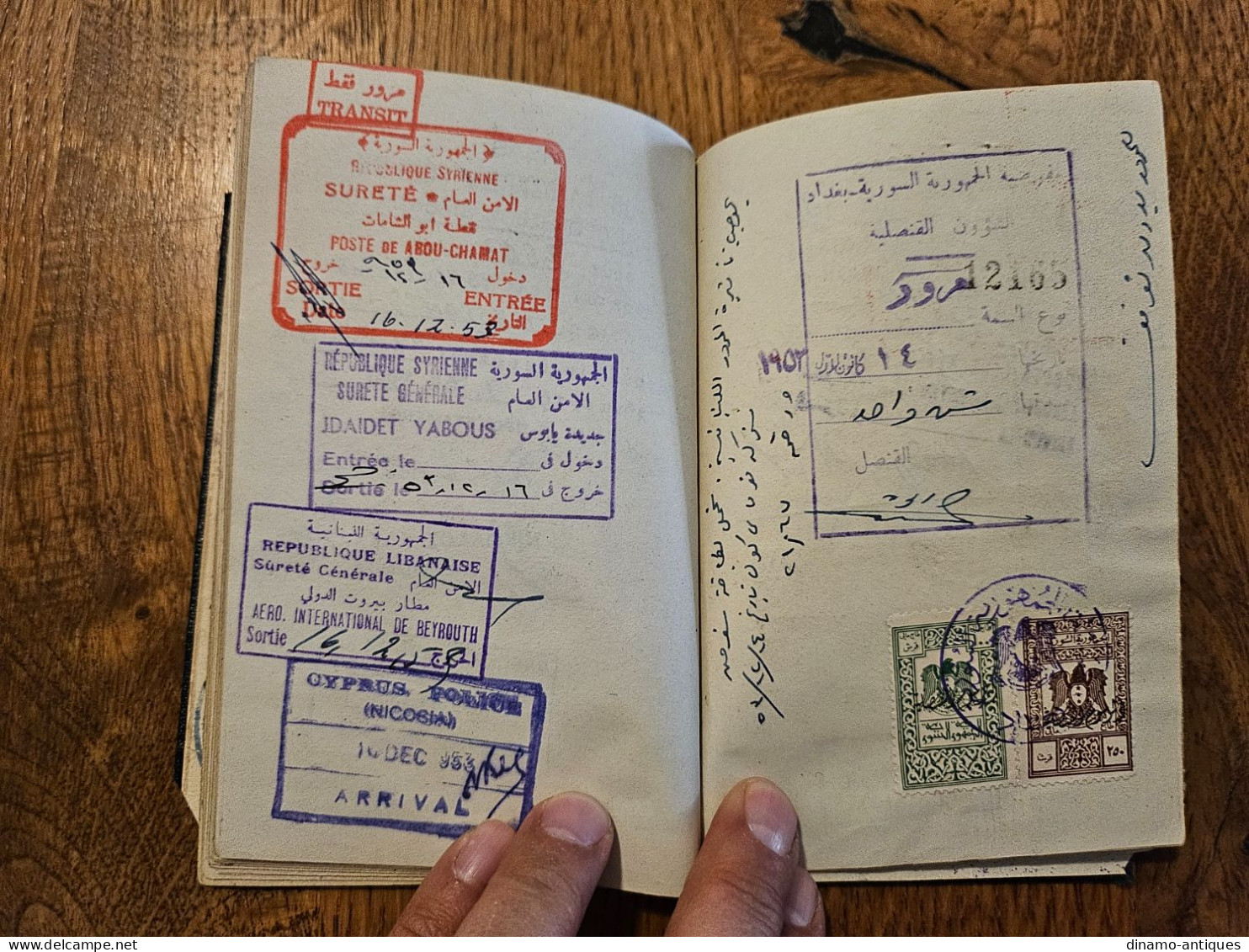 1949 Colony Cyprus passport passeport - travel to Lebanon Egypt Turkey Syria Greece Iraq Sudan Eritrea revenues fiscal