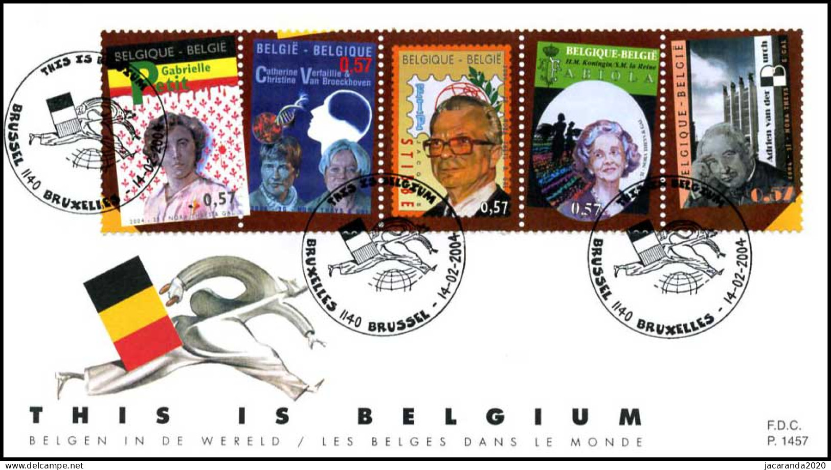 3240-3244 - FDC - This Is Belgium - Belgen In De Wereld #1 P1457 - 2001-2010