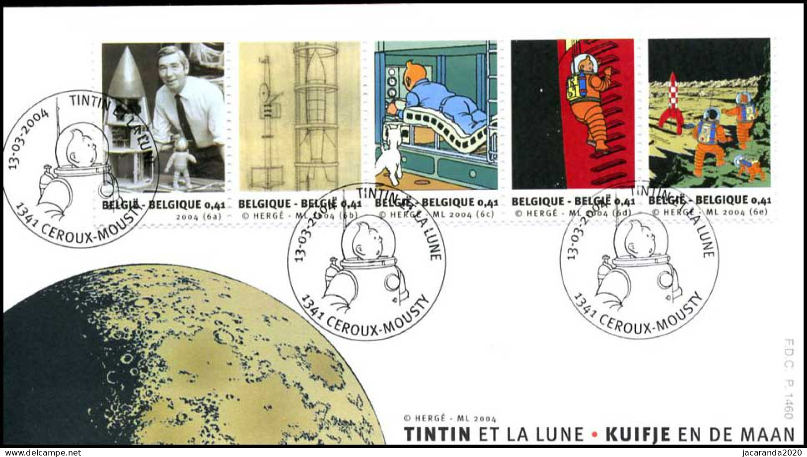 3249/53 - FDC - Kuifje En De Maan #1 P1460 - 2001-2010