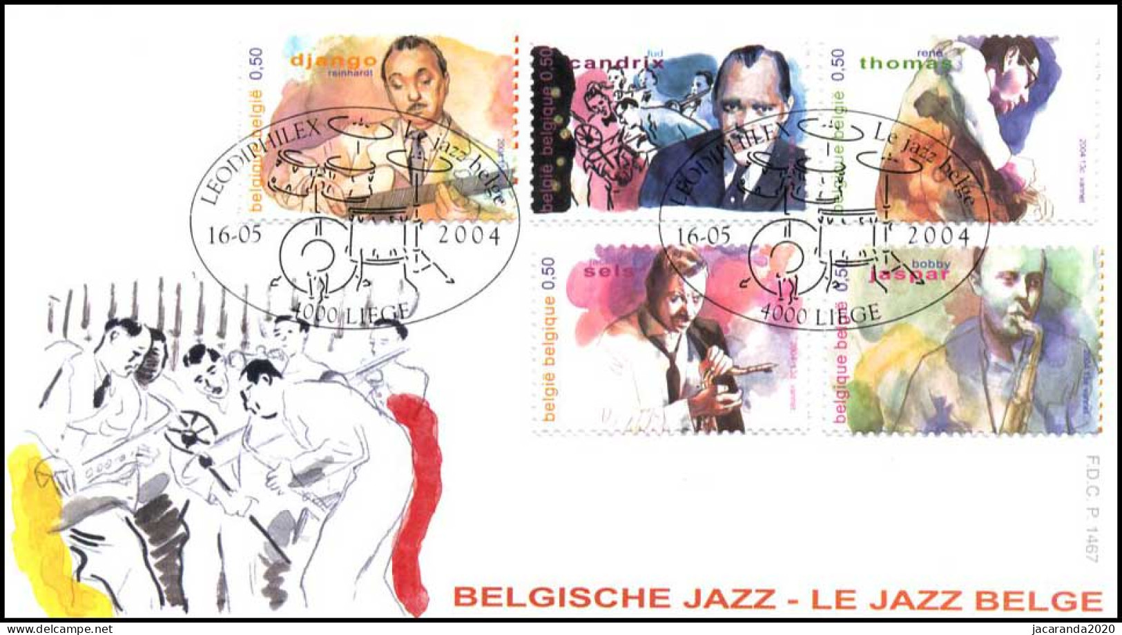 3284/88 - FDC - Belgische Jazz #1 P1467 - 2001-2010