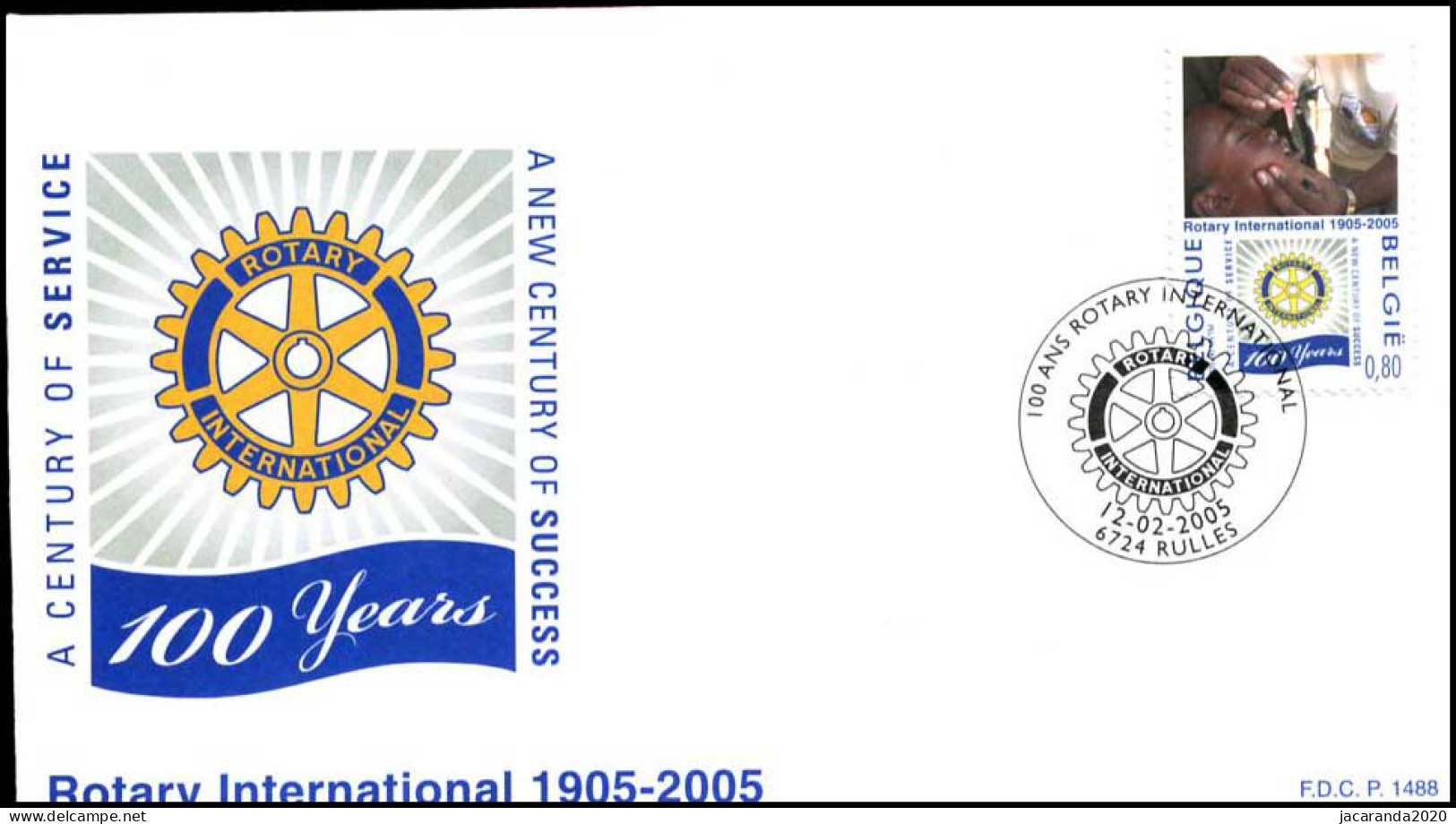 3352 - FDC - 100 Jaar Rotary P1488 - 2001-2010