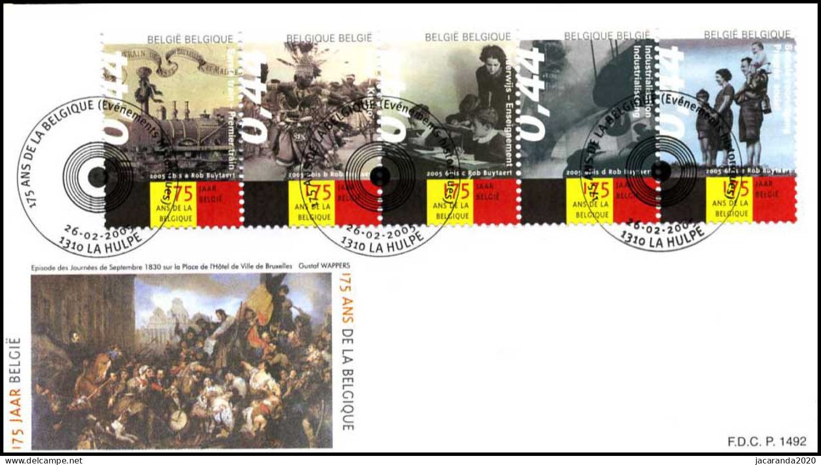 3357/3361 - FDC - 175 Jaar Belgie - Historische Gebeurtenis - 2001-2010