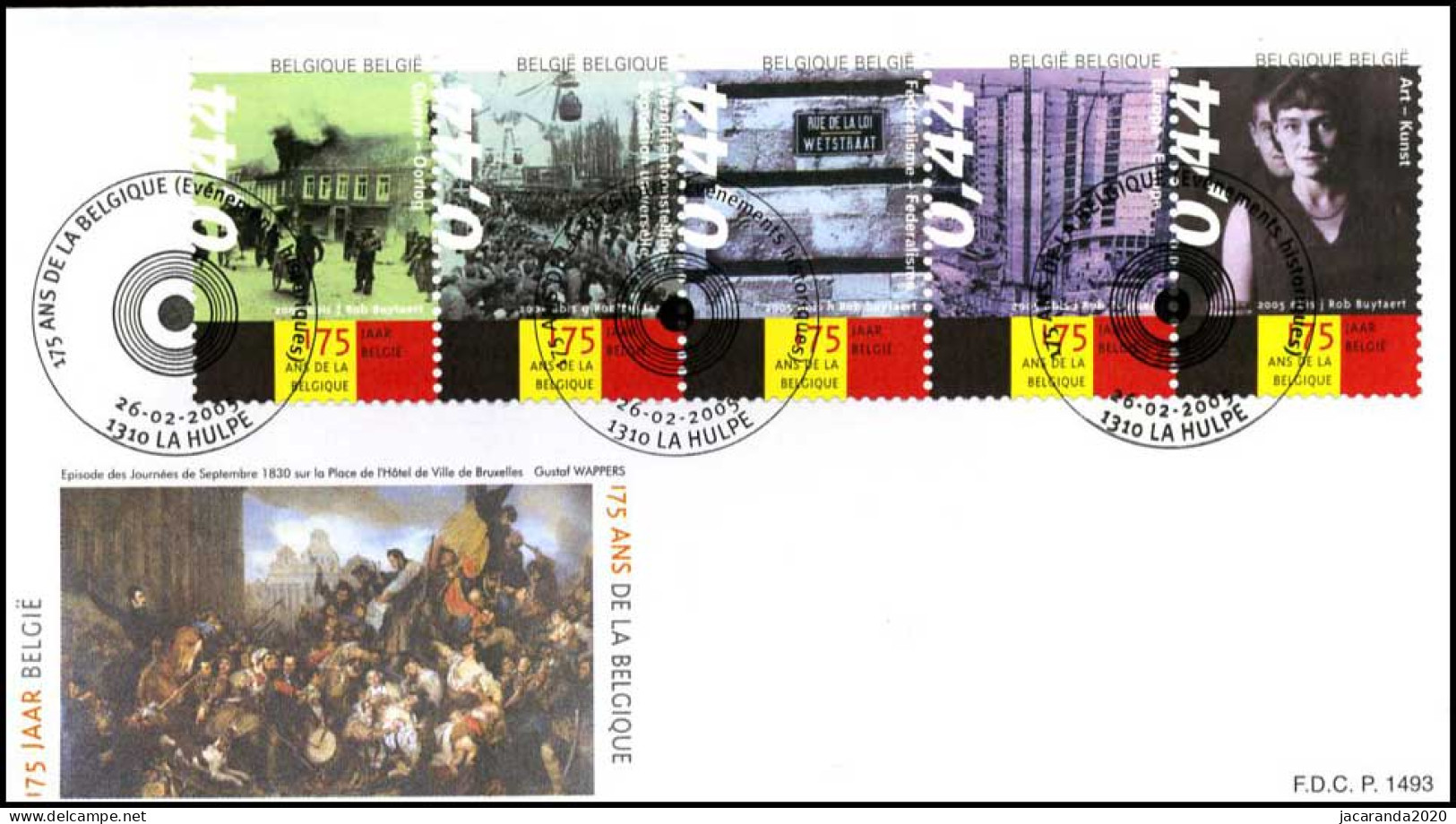 3362/3366 - FDC - 175 Jaar Belgie - Historische Gebeurtenis - 2001-2010