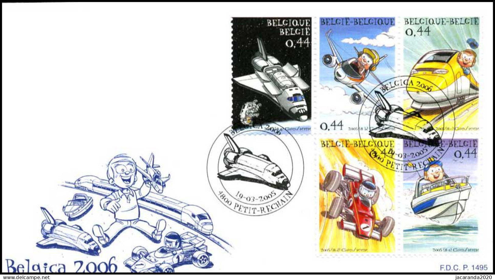 3368/72 - FDC - Belgica 2006 - Transport P1495 - 2001-2010