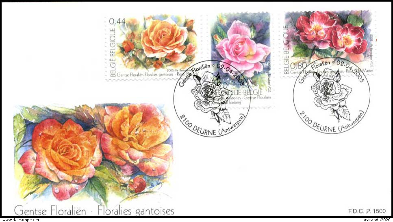 3383/85 - FDC - Gentse Floralien XI : Rozen P1500 - 2001-2010