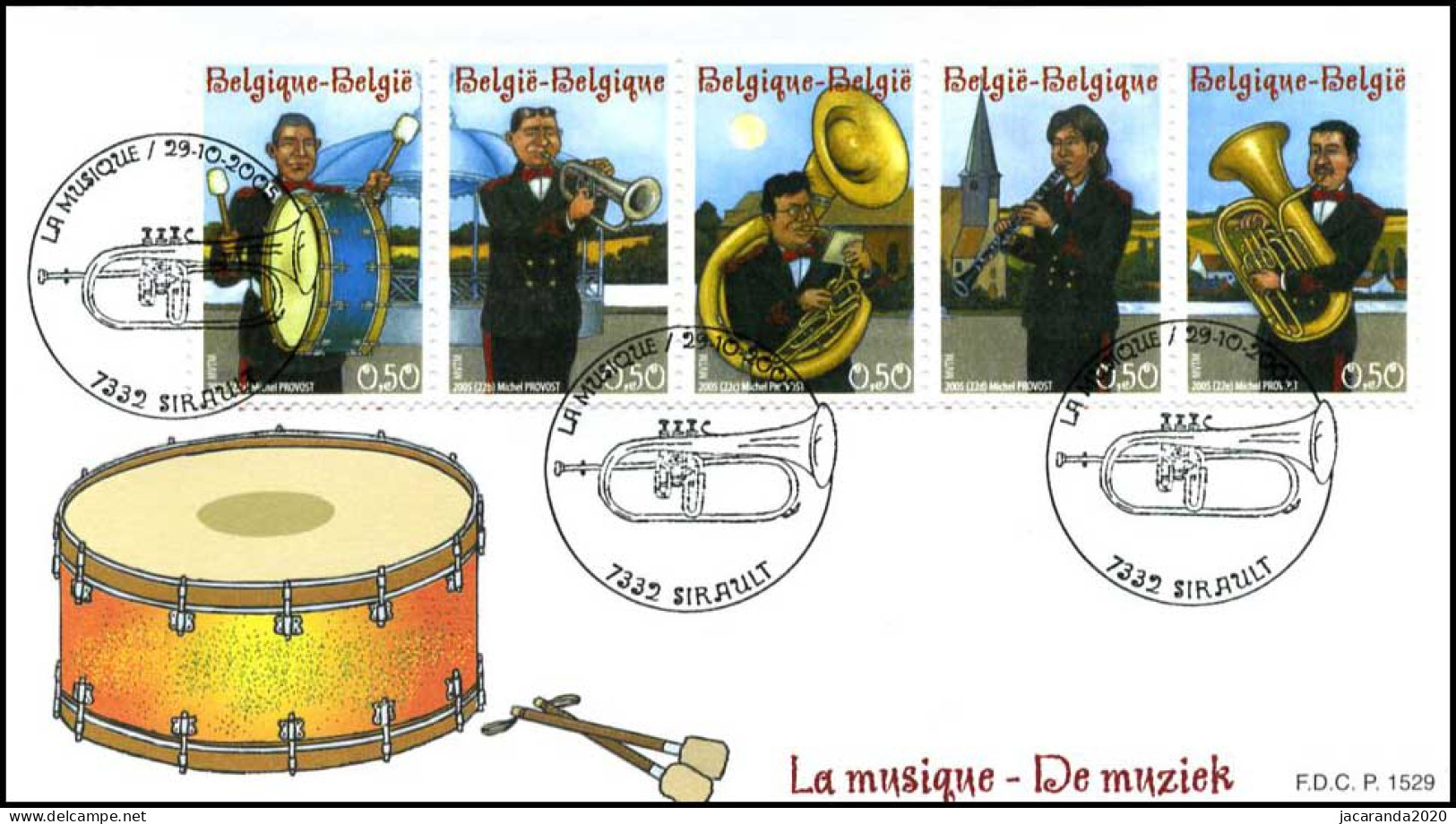 3459/63 - FDC - Muziek : Harmonie En Fanfares P1529 - 2001-2010