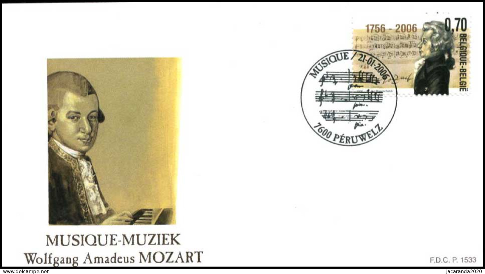 3470 - FDC - Muziek : Wolfgang Amadeus Mozart P1533 - 2001-2010