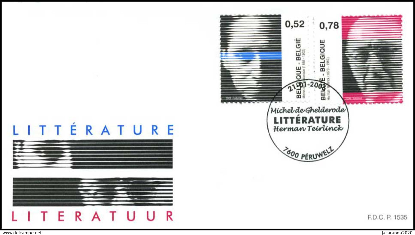 3476/77 - FDC - Literatuur : Michel De Ghelderode - Herman Teir - 2001-2010