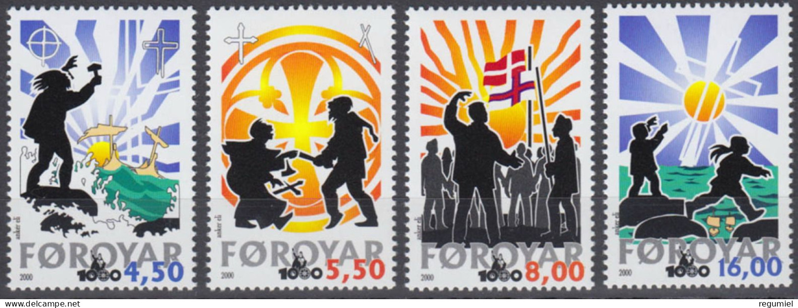 Feroe 371/374 ** MNH. 2000 - Färöer Inseln