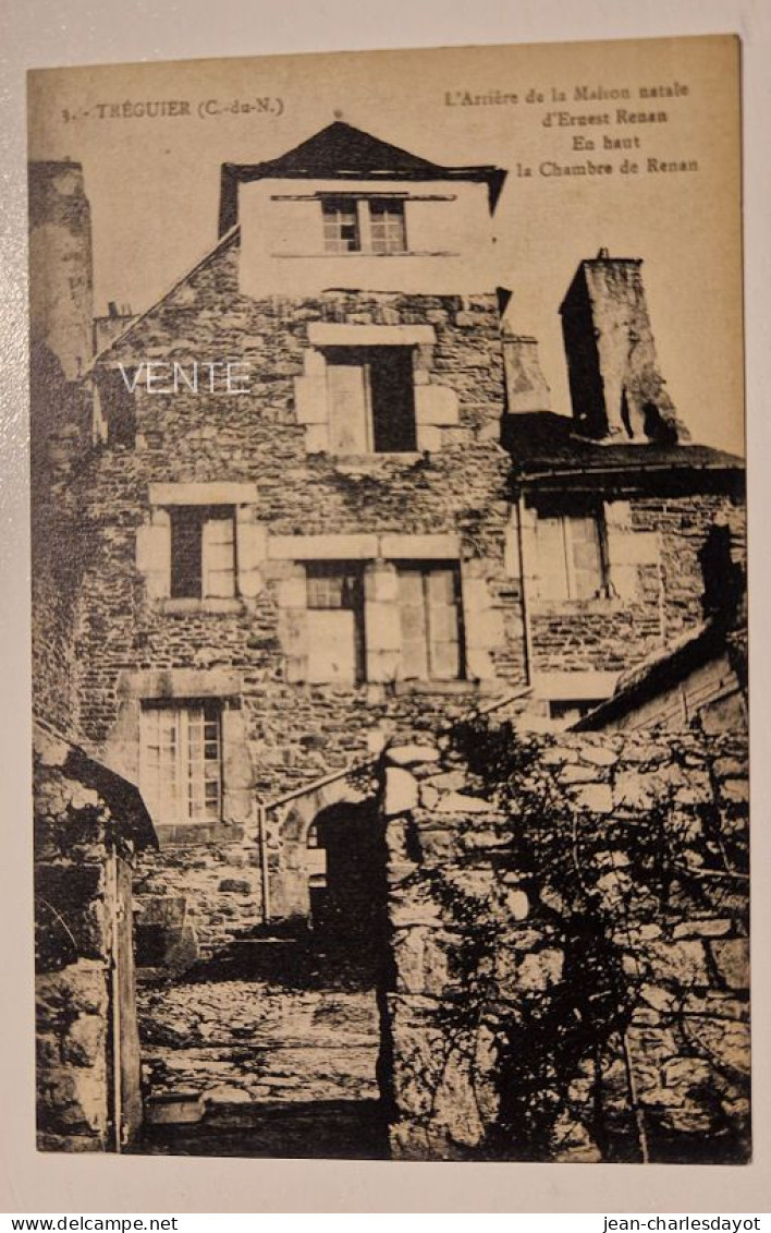 Carte Postale TREGUIER : Arrière Maison Ernest Renan - Tréguier