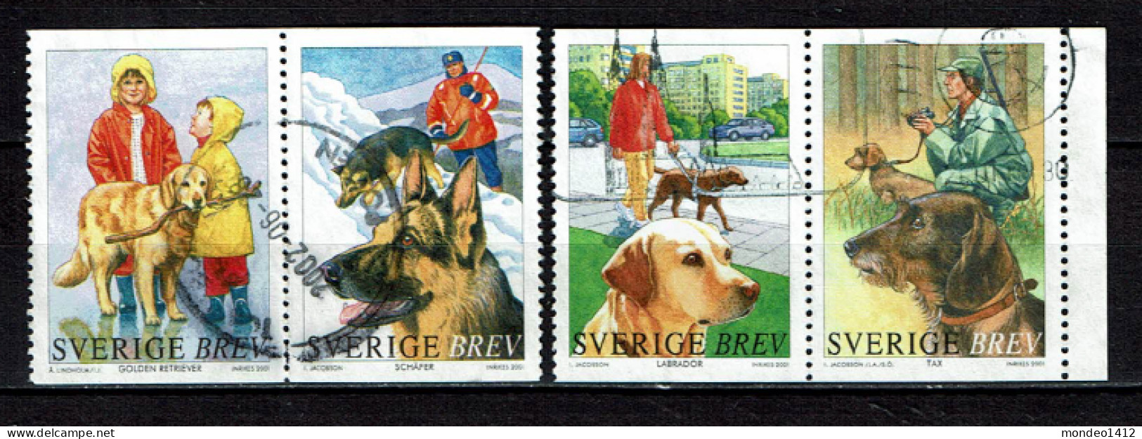 Sweden 2001 - Working Dogs, Retriever, Labrador, Tackel - Used - Oblitérés