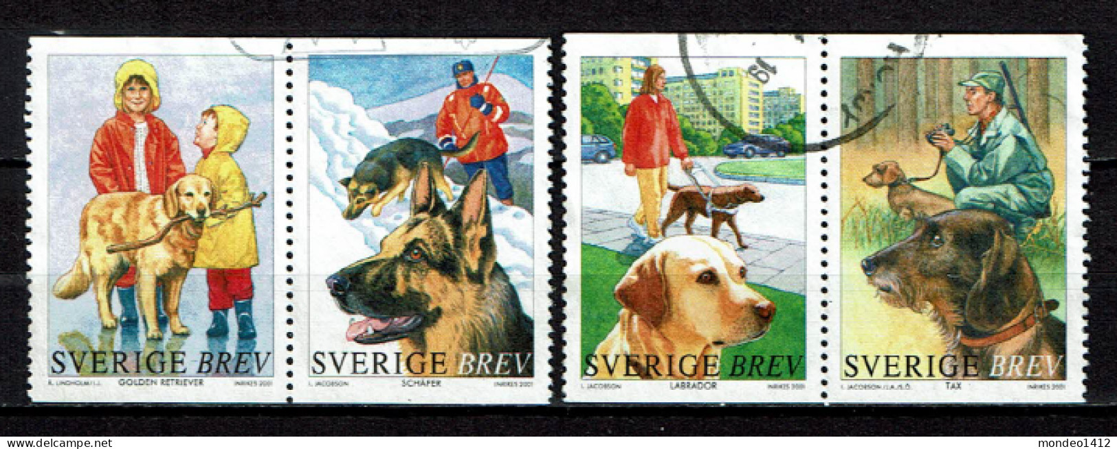 Sweden 2001 - Working Dogs, Retriever, Labrador, Tackel - Used - Gebraucht