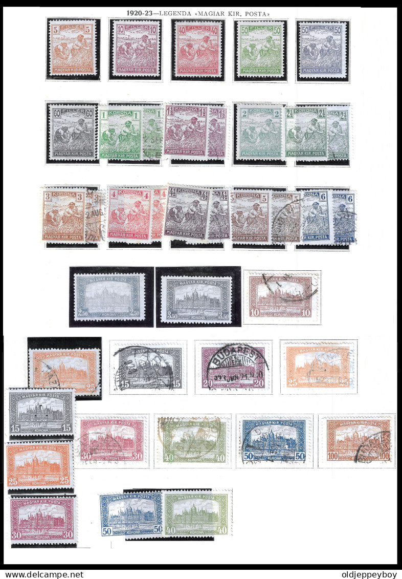 Hungary 1920 Definitives Magyar Kir Posta Y.T. 287/311 MLH/USED MANY EXTRAS TOTAL 39 STAMPS TOTAL - Otros & Sin Clasificación