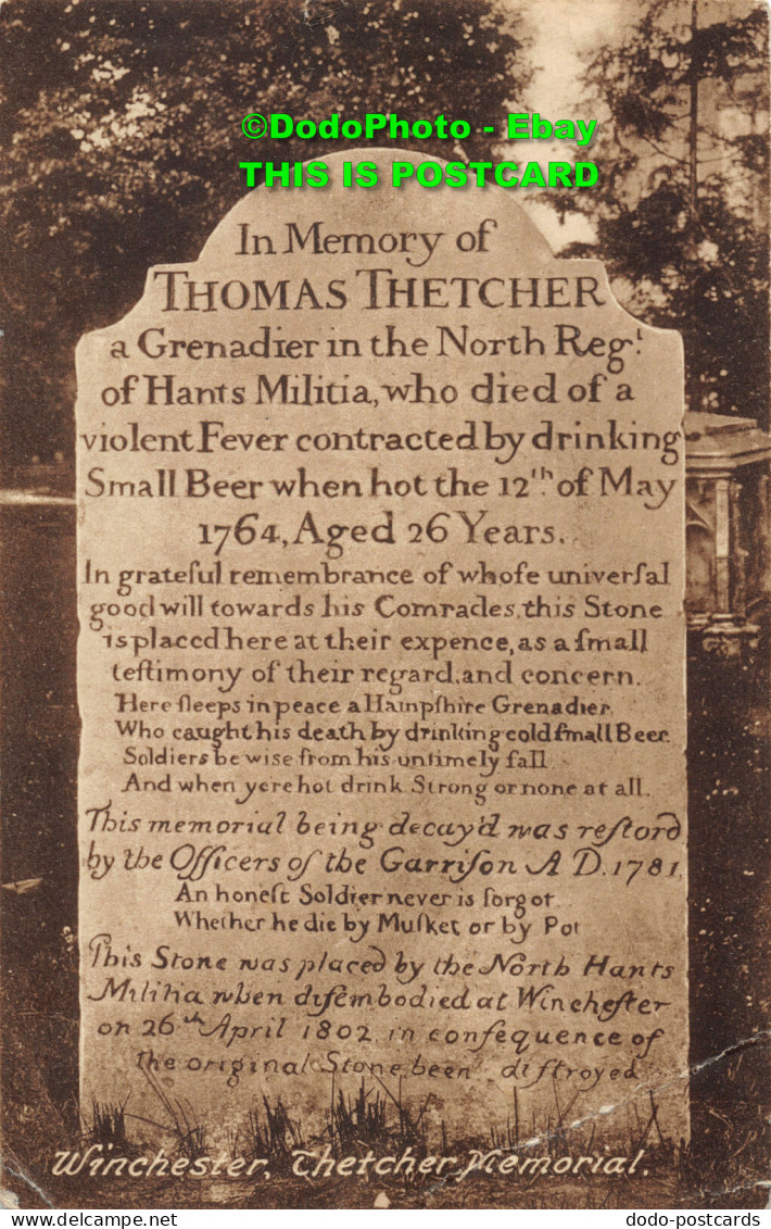 R396488 Winchester. Thetcher Memorial. F. Frith. No. 55866 - Monde