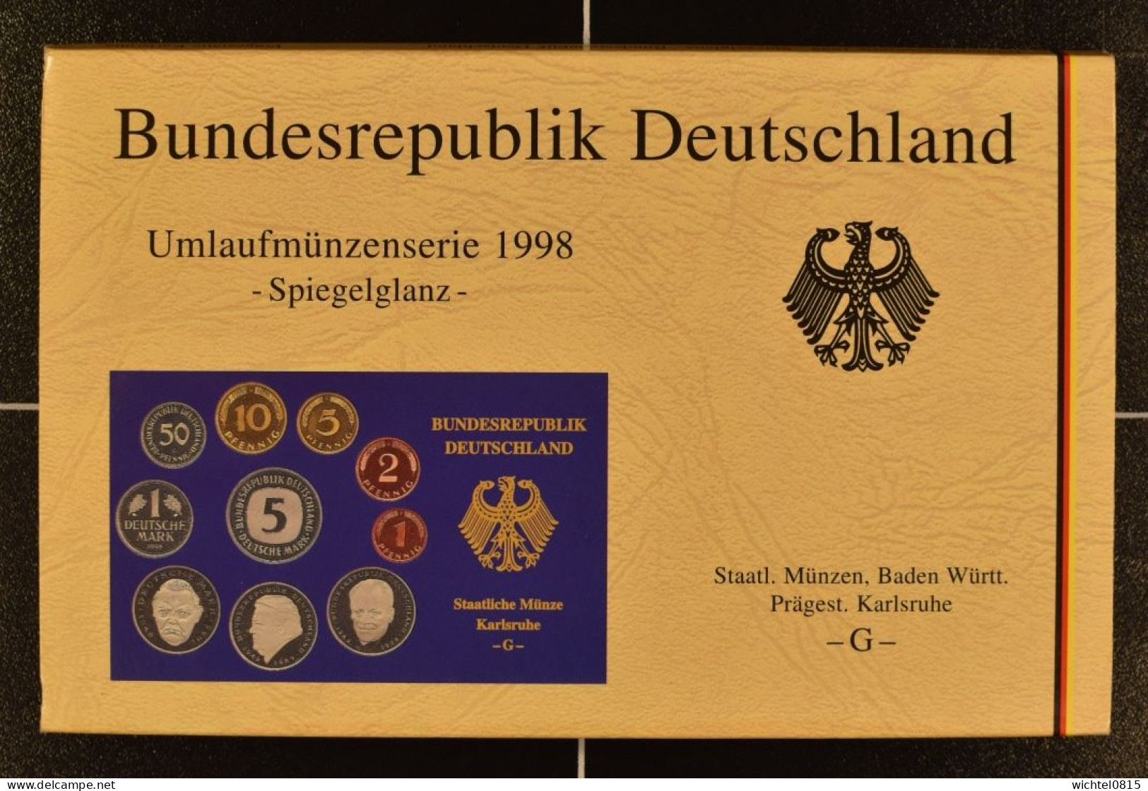 Kursmünzsatz BRD 1998 Prägestätte G [Karlsruhe] - Ongebruikte Sets & Proefsets