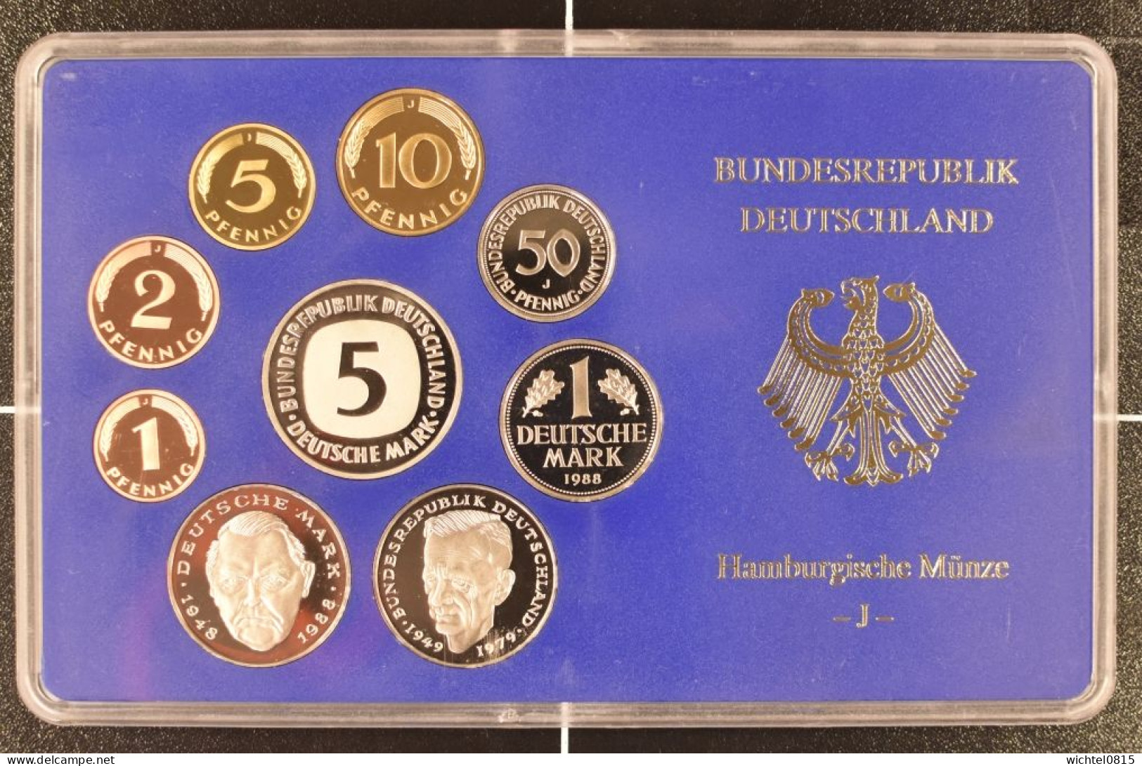 Kursmünzsatz BRD 1988 Prägestätte J [Hamburg] - Ongebruikte Sets & Proefsets