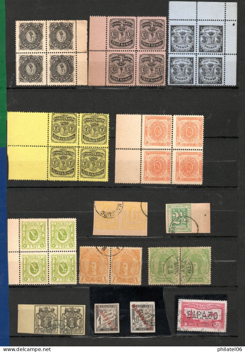 AMUSANT LOT DE TIMBRES FAUX, DONT "FAUX DE FOURNIER" EN DENTELES. ANCIENS ETATS ALLEMANDS ET DIVERS - Colecciones (sin álbumes)