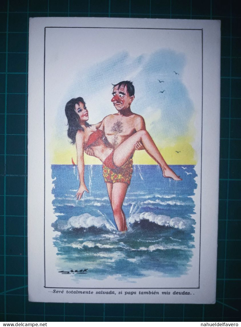 ARGENTINE, Carte Postale Vintage, Illustration Amusante Avec Des Caricatures Drôles Et Hilarantes. Comédie, Humour.. - Humour