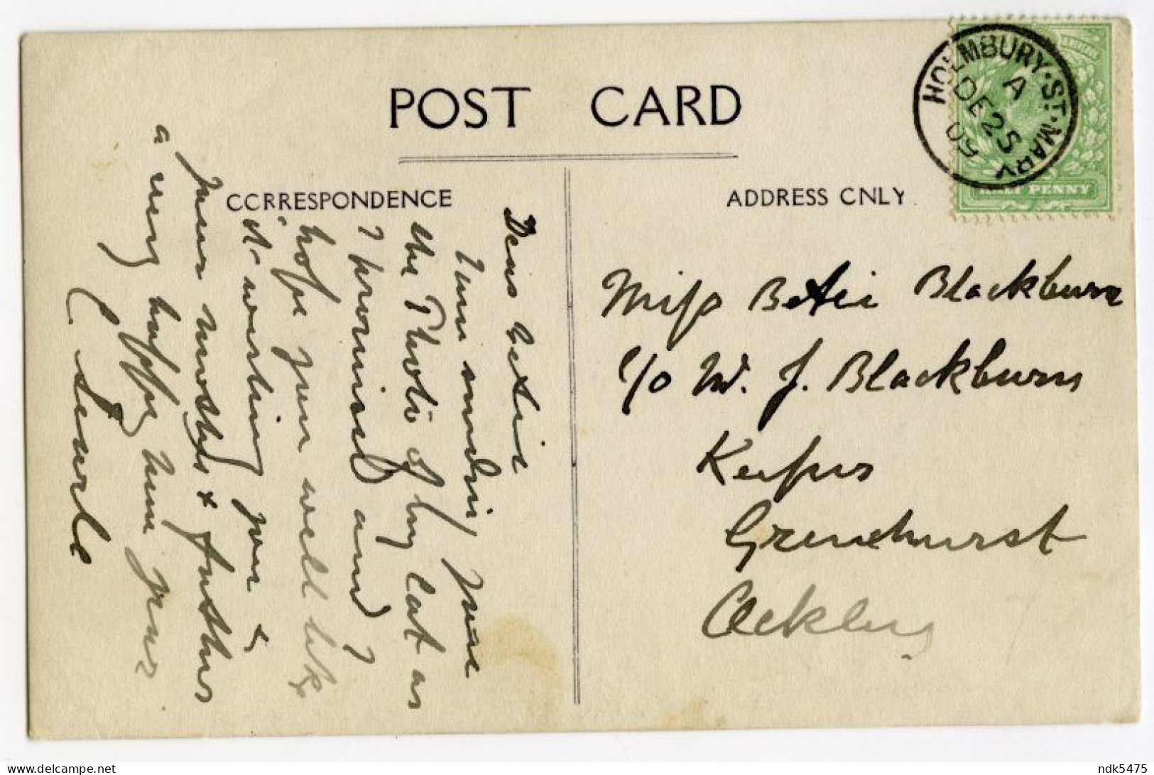 CAT / KITTEN / HOLMBURY ST MARY (CDS, POSTMARK) / OCKLEY, GREENHURST, KEEPER (BLACKBURN) - Cats