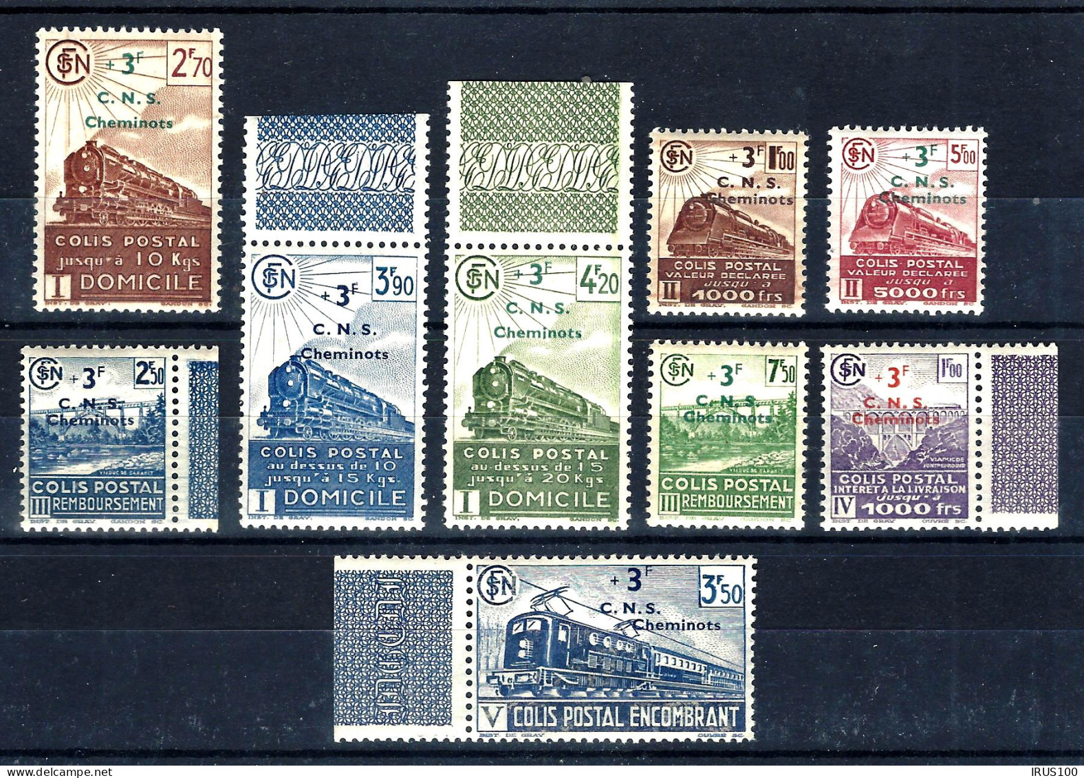 FRANCE - COLIS POSTAUX -191 à 199  MNH /** BORD DE FEUILLE LUXE - Neufs