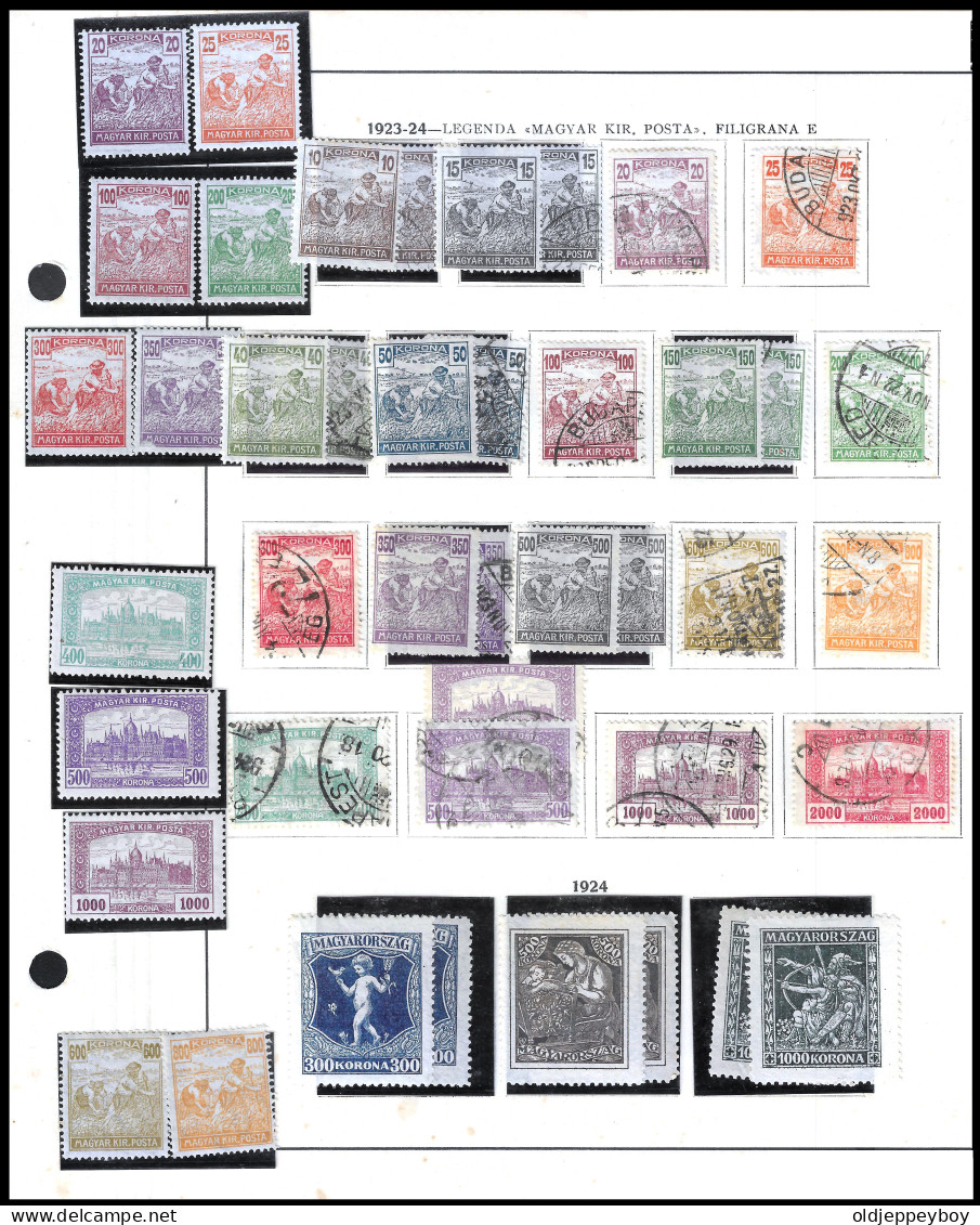 Hungary 1923 - 1924 MAGYAR KIR POSTA WM E + UNGARN HUNGARY 1924 Michel 380 - 382 * 2 SETS MLH - Otros & Sin Clasificación