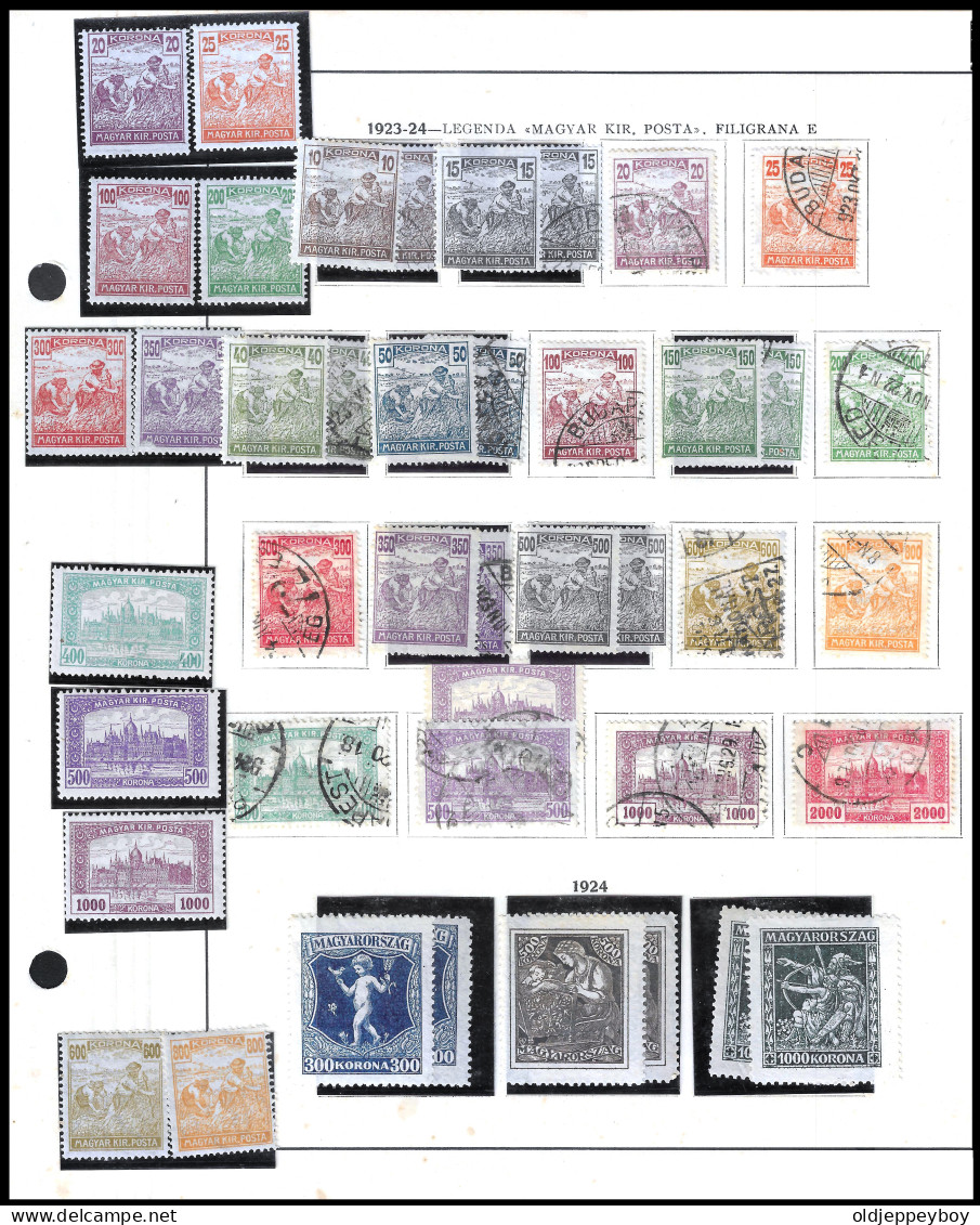 Hungary 1923 - 1924 MAGYAR KIR POSTA WM E + UNGARN HUNGARY 1924 Michel 380 - 382 * 2 SETS MLH - Other & Unclassified